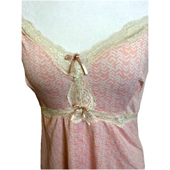 Babydoll Pink Pajama Set Lace Trim Cami Sexy Shorts Marilyn Monroe Sorority Pj L - Picture 3 of 13